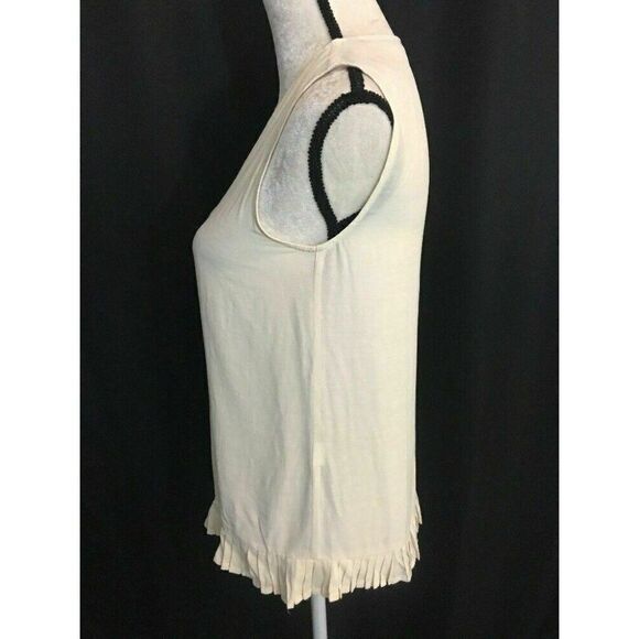 Zara Womens Solid Ivory Scoop Neck Tank Top Xs - Picture 3 of 5